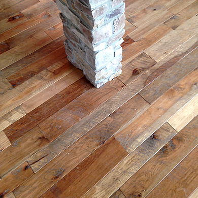 Hit & Miss Circle Sawn Hickory Flooring